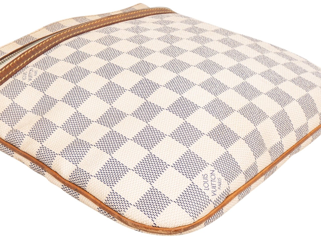 Louis Vuitton Monogram Damier Azur Canvas Pochette Bosphore Crossbody Bag Wit