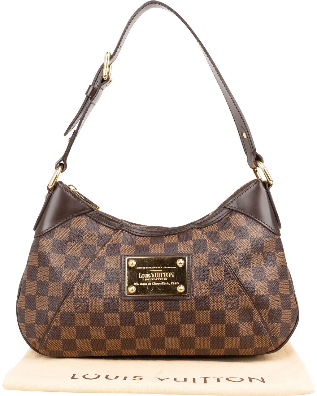 Louis Vuitton Monogram Damier Ebene Thames PM Shoulder Bag Bruin