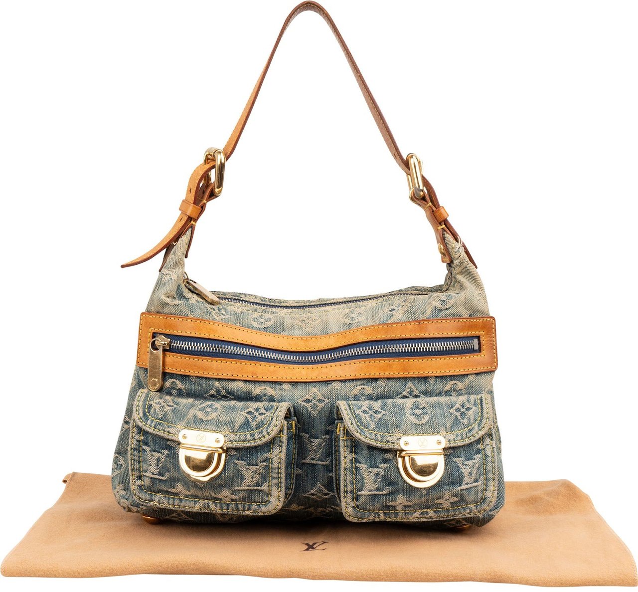 Louis Vuitton Louis Vuitton Monogram Denim Baggy PM Shoulder Bag Blauw