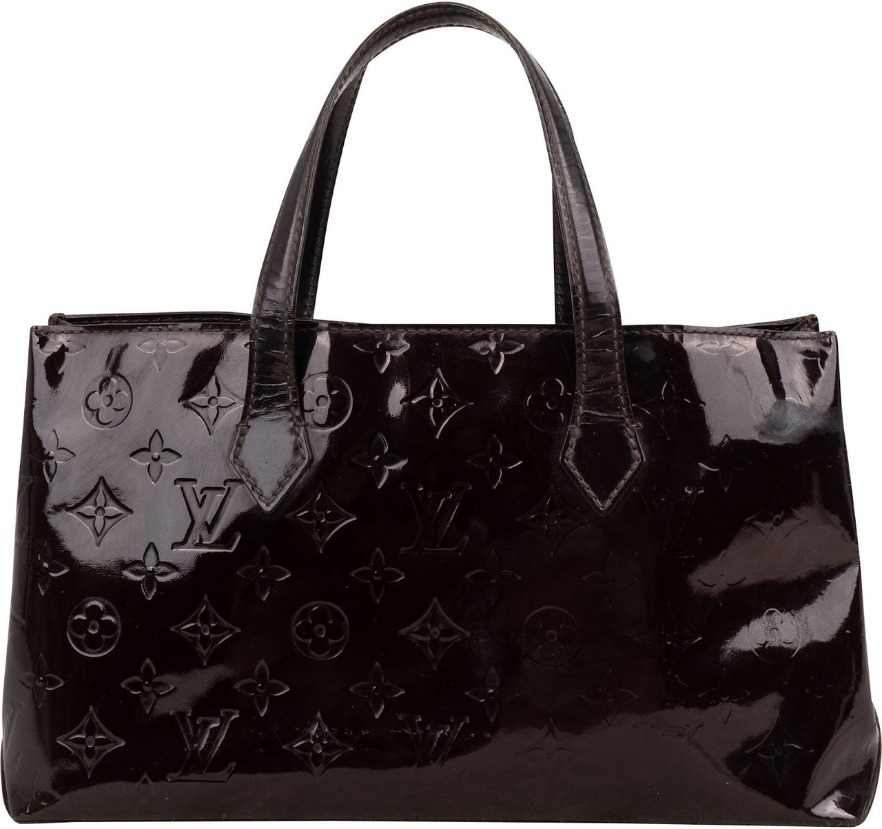 Louis Vuitton Monogram Vernis Wilshire PM Handbag Bruin