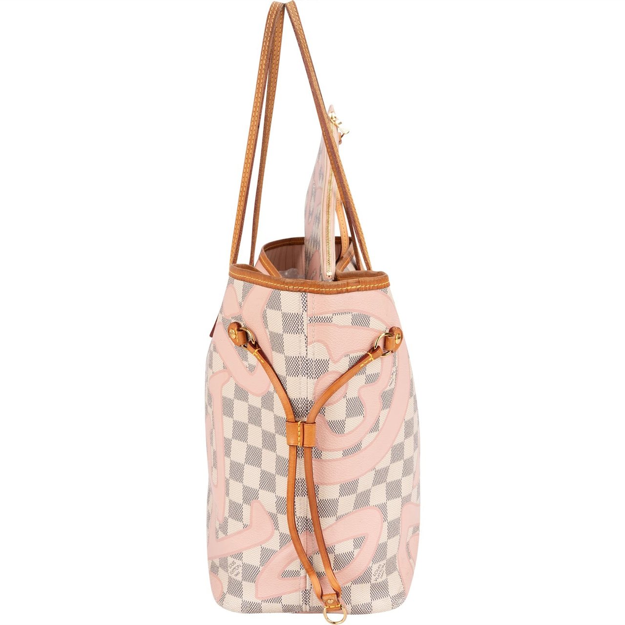 Louis Vuitton Limited Monogram Damier Azur Tahitienne Neverfull MM Shoulder Bag Wit