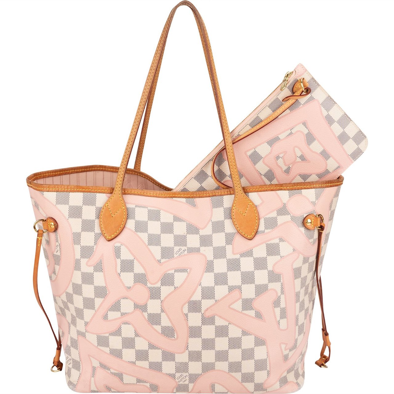 Louis Vuitton Limited Monogram Damier Azur Tahitienne Neverfull MM Shoulder Bag Wit