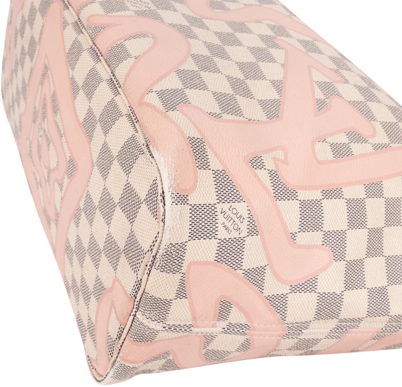 Louis Vuitton Limited Monogram Damier Azur Tahitienne Neverfull MM Shoulder Bag Wit