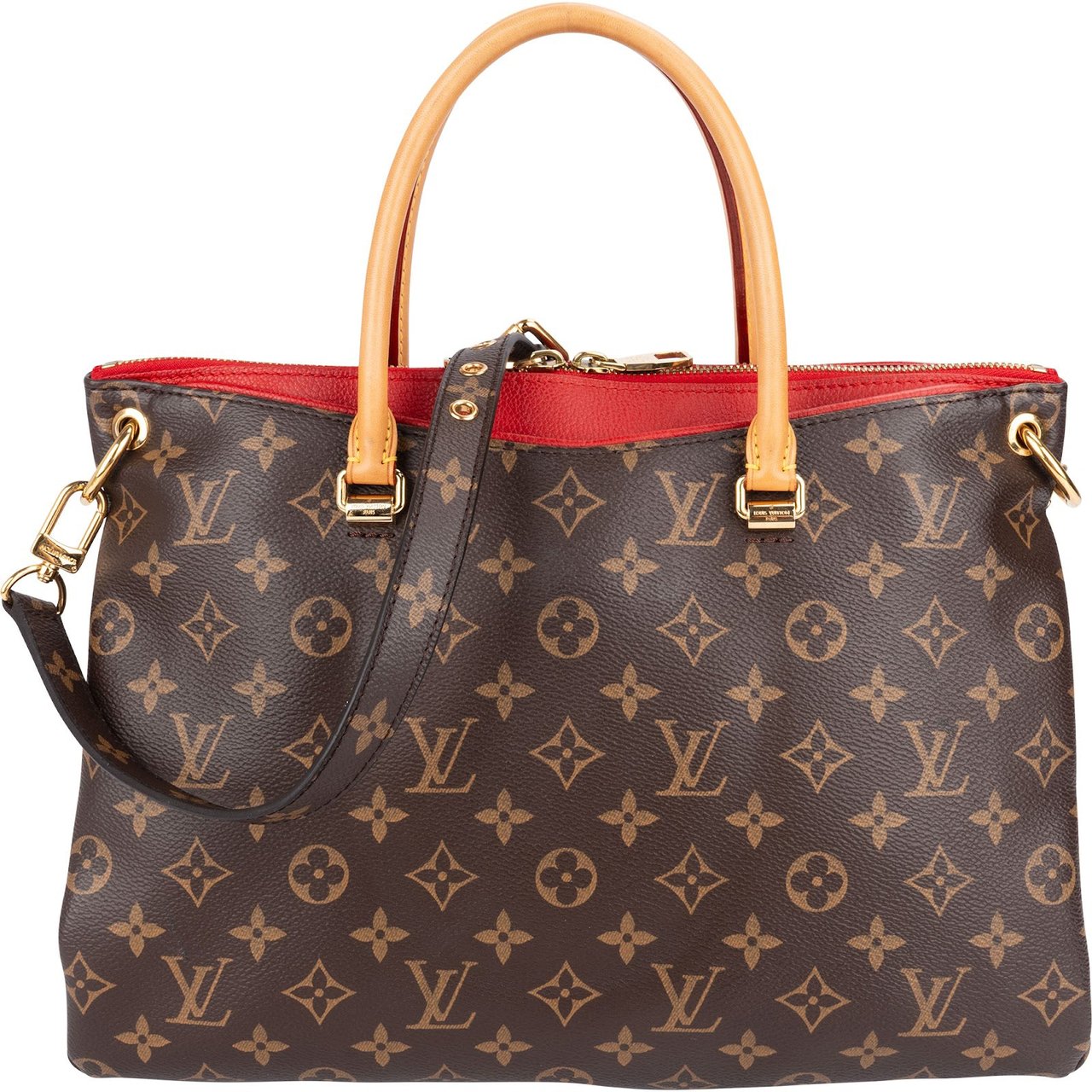 Louis Vuitton Louis Vuitton Monogram Canvas Pallas MM Handbag Bruin