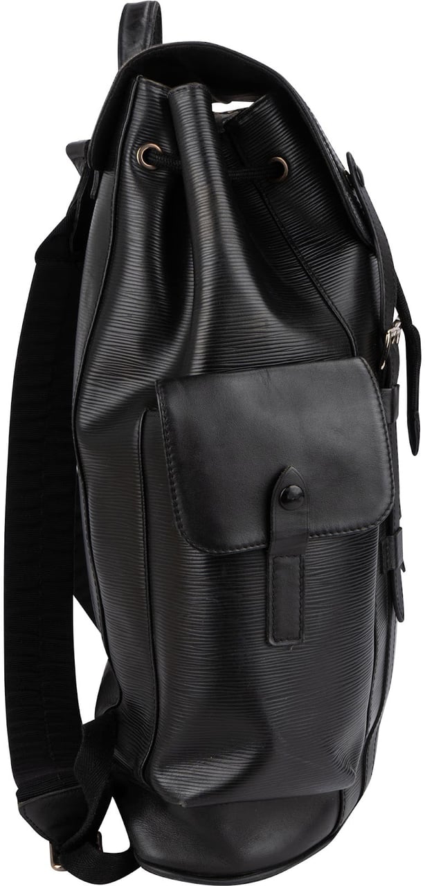 Louis Vuitton Louis Vuitton Noir Epi Leather Christopher Backpack Zwart