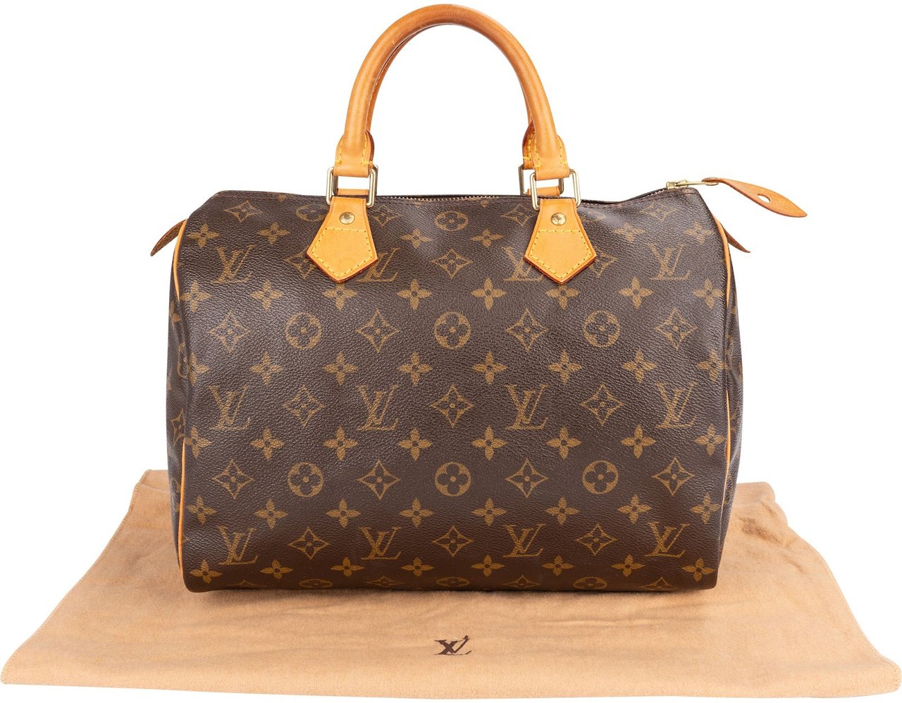 Louis Vuitton Louis Vuitton Monogram Canvas Speedy 30 Handbag Bruin