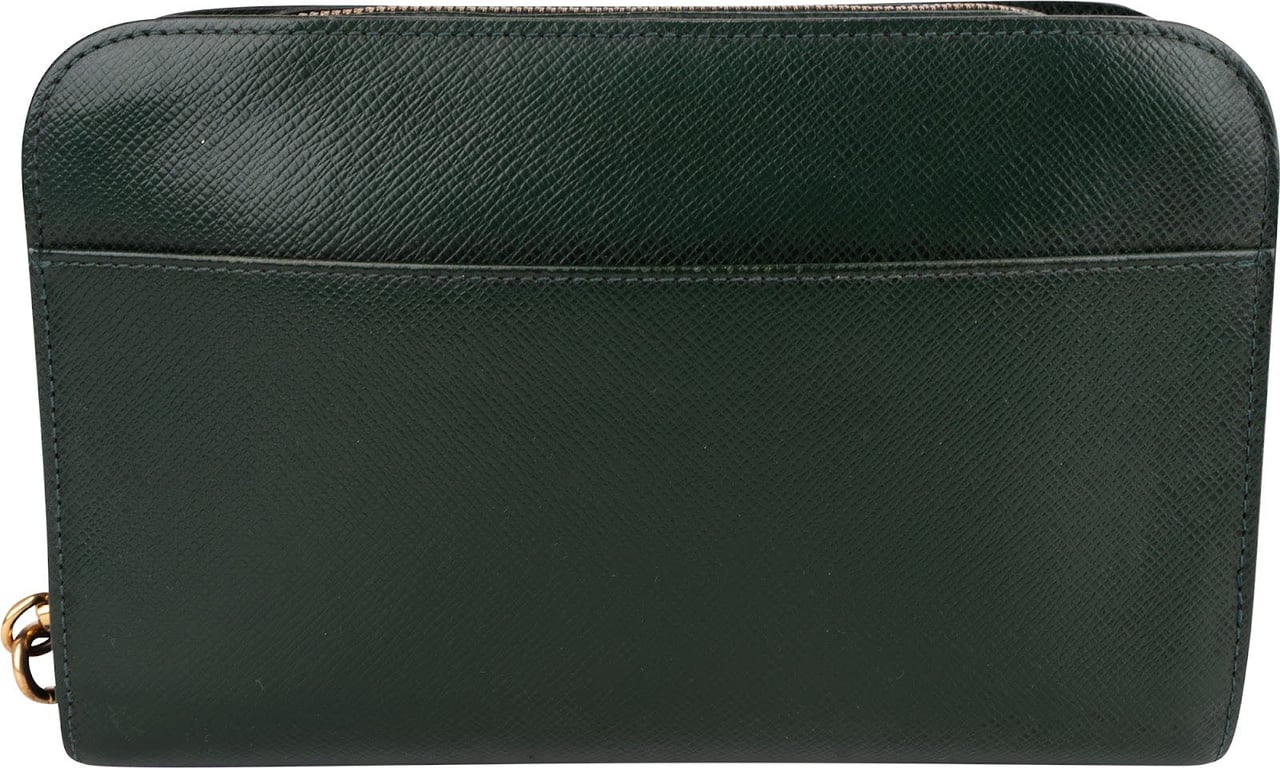 Louis Vuitton Green Taiga Leather Baikal Clutch Bag Groen