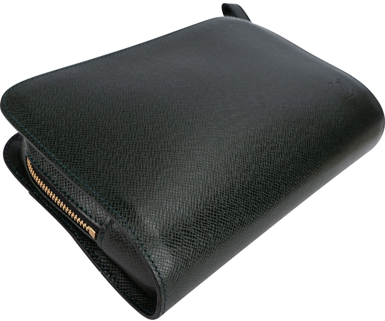 Louis Vuitton Green TaigaLeather Pochette Homme Handbag Groen
