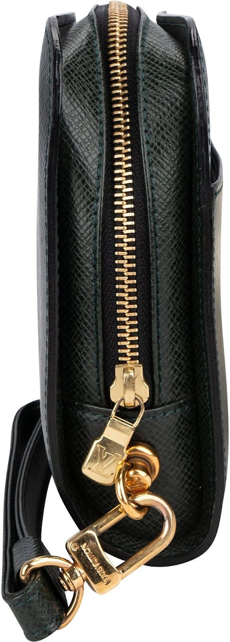 Louis Vuitton Green TaigaLeather Pochette Homme Handbag Groen