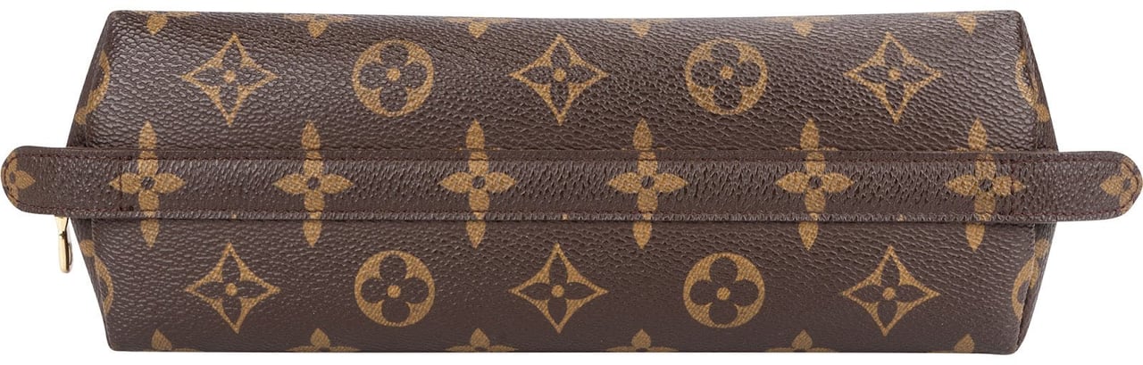 Louis Vuitton Monogram Canvas Trousse Demi-Ronde Pouch Bruin