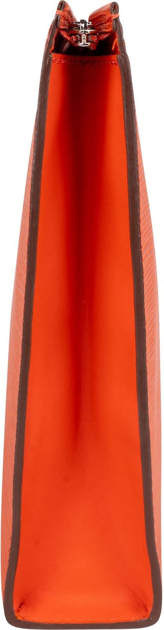 Louis Vuitton Orange Epi Leather Poche Toilette 26 Clutch Oranje