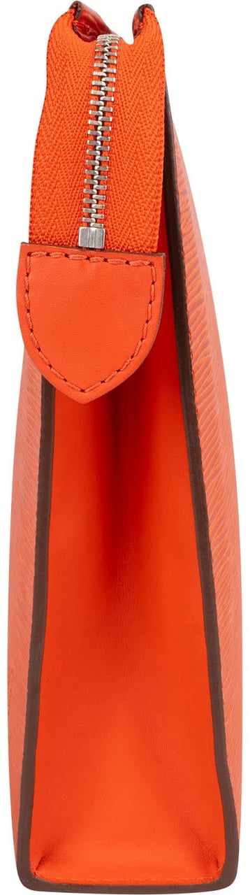Louis Vuitton Orange Epi Leather Poche Toilette 26 Clutch Oranje