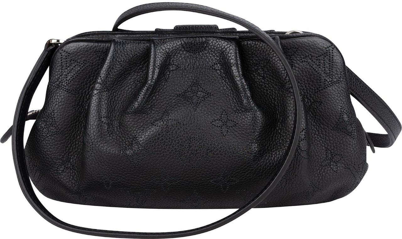 Louis Vuitton Leather Monogram Mahina Scale Pouch Crossbody Bag Zwart