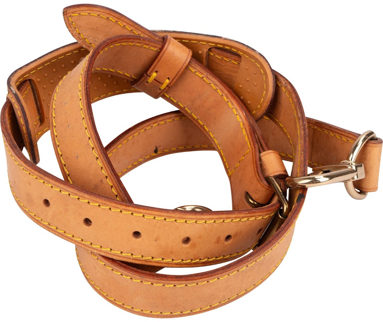 Louis Vuitton Vachetta Leather Adjustable Keepall Bags Strap Bruin