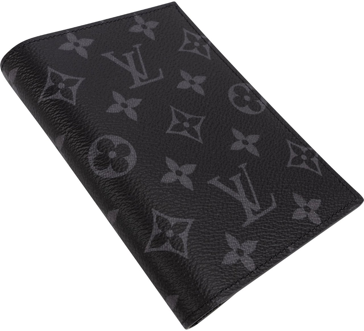 Louis Vuitton Monogram Eclipse Canvas Card Holder Passport Cover Zwart