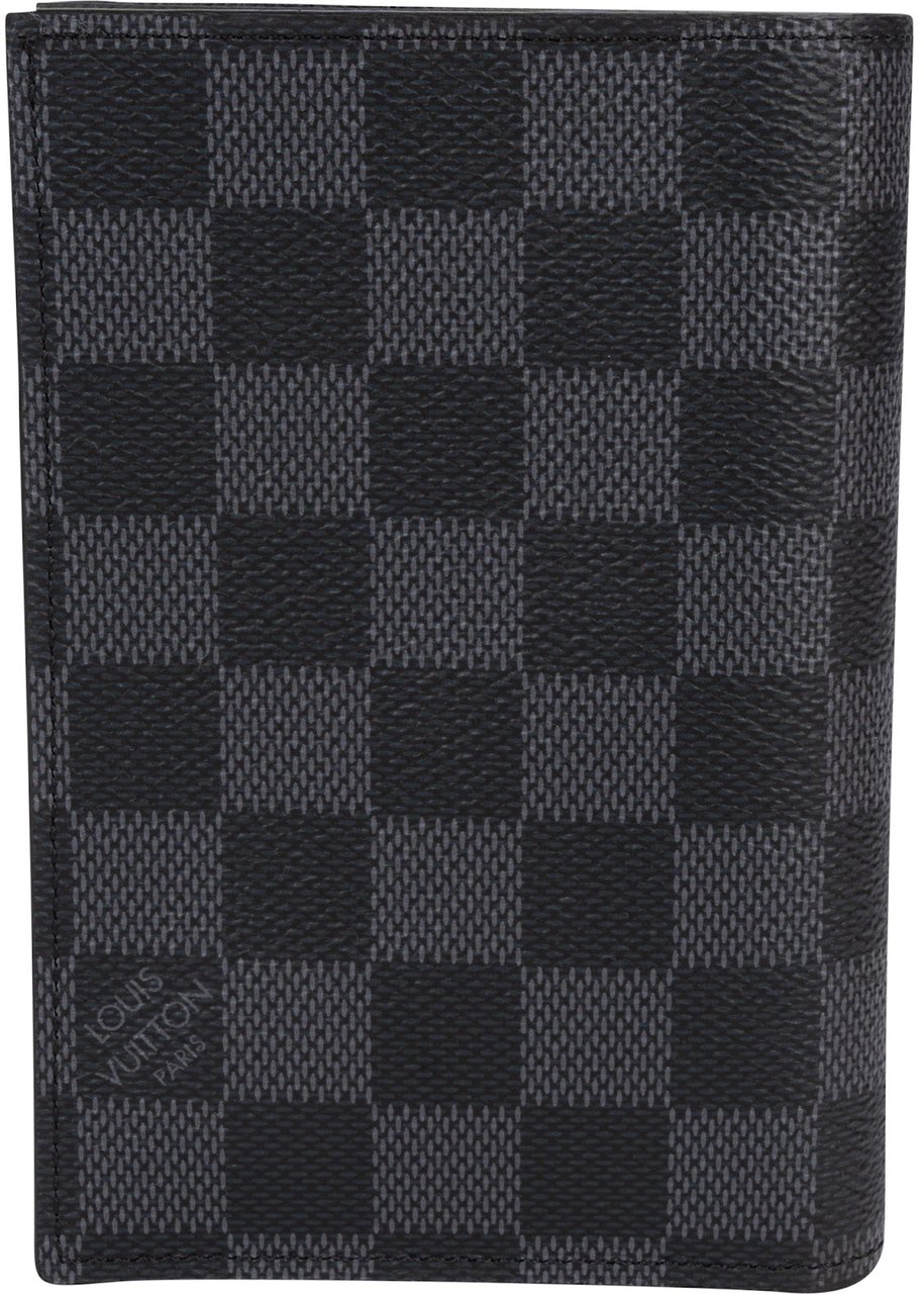 Louis Vuitton Monogram Damier Graphite Canvas Card Holder Passport Cover Zwart