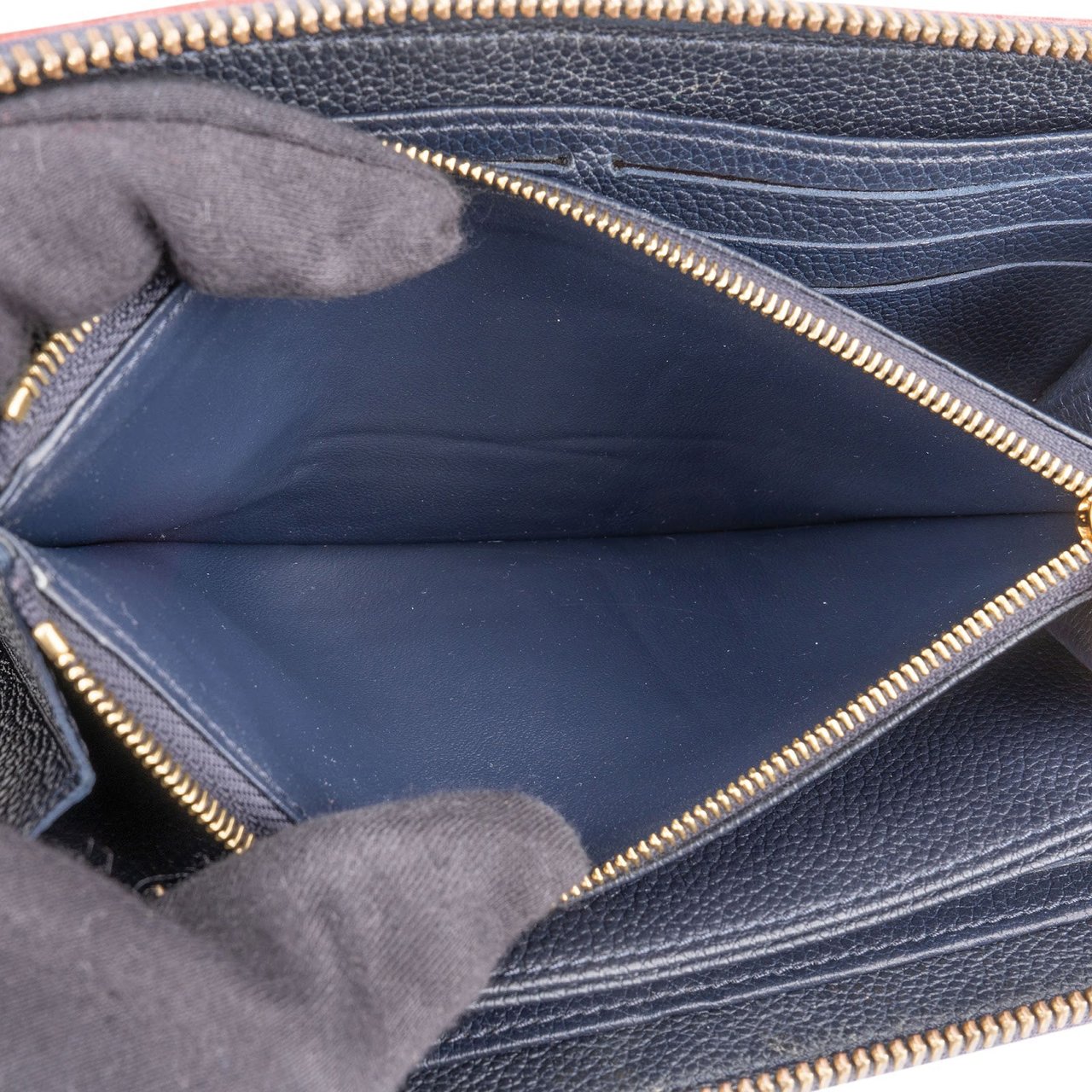 Louis Vuitton Monogram Empreinte Leather Zippy Wallet Navy