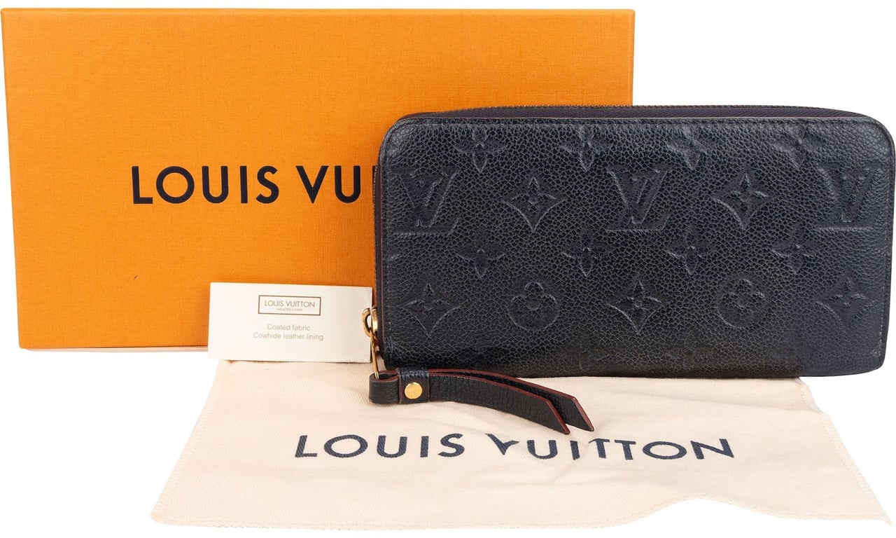 Louis Vuitton Monogram Empreinte Leather Zippy Wallet Navy
