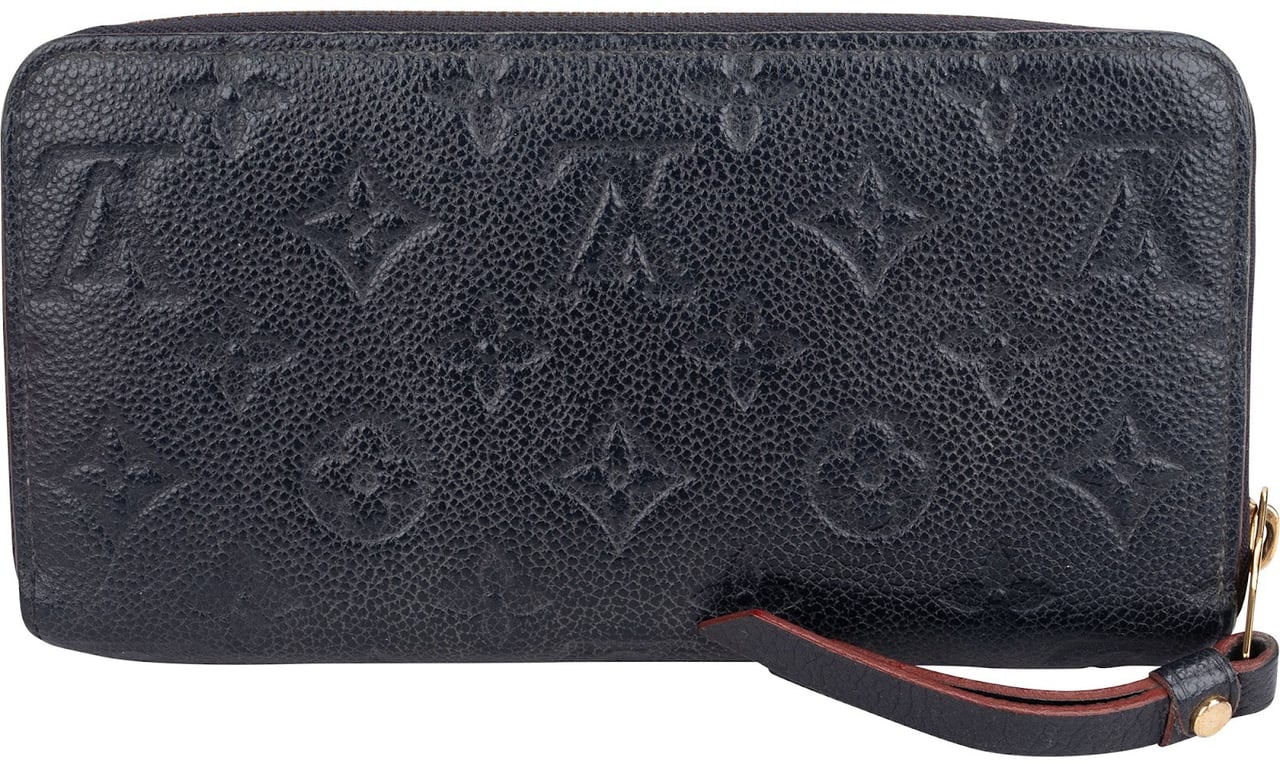 Louis Vuitton Monogram Empreinte Leather Zippy Wallet Navy