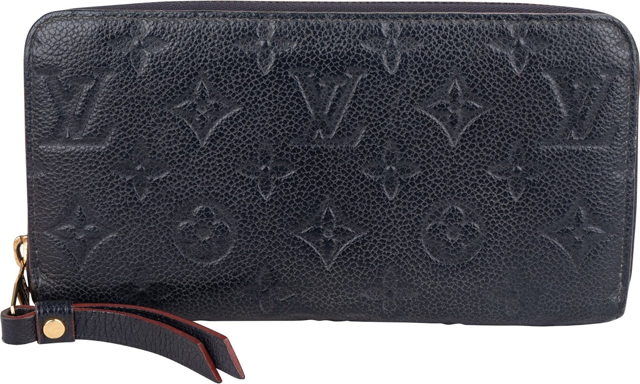 Louis Vuitton Monogram Empreinte Leather Zippy Wallet Navy