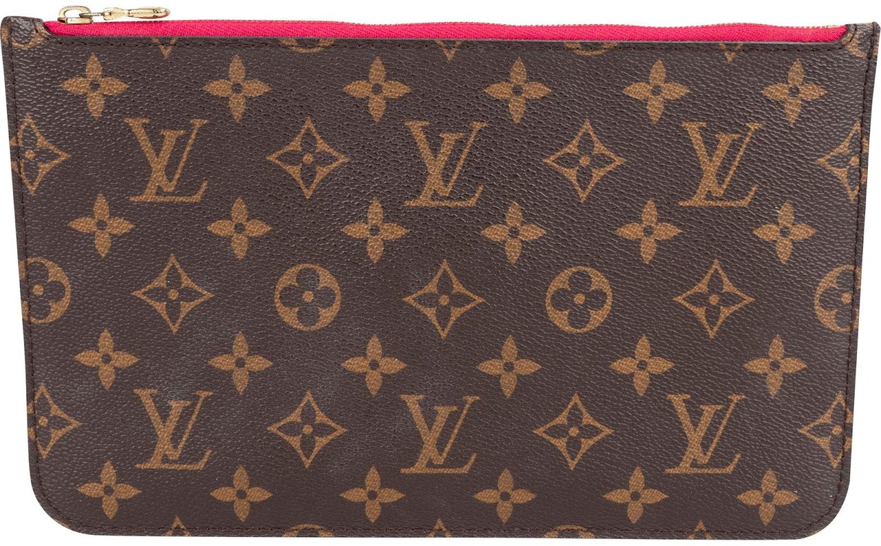 Louis Vuitton Monogram Canvas Neverfull Pochette Accessoires Clutch Rood