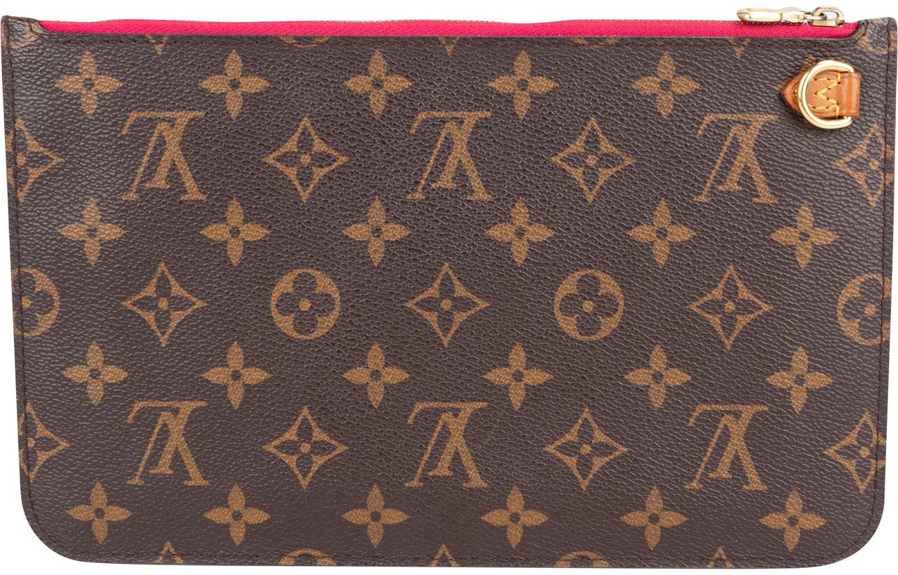 Louis Vuitton Monogram Canvas Neverfull Pochette Accessoires Clutch Rood
