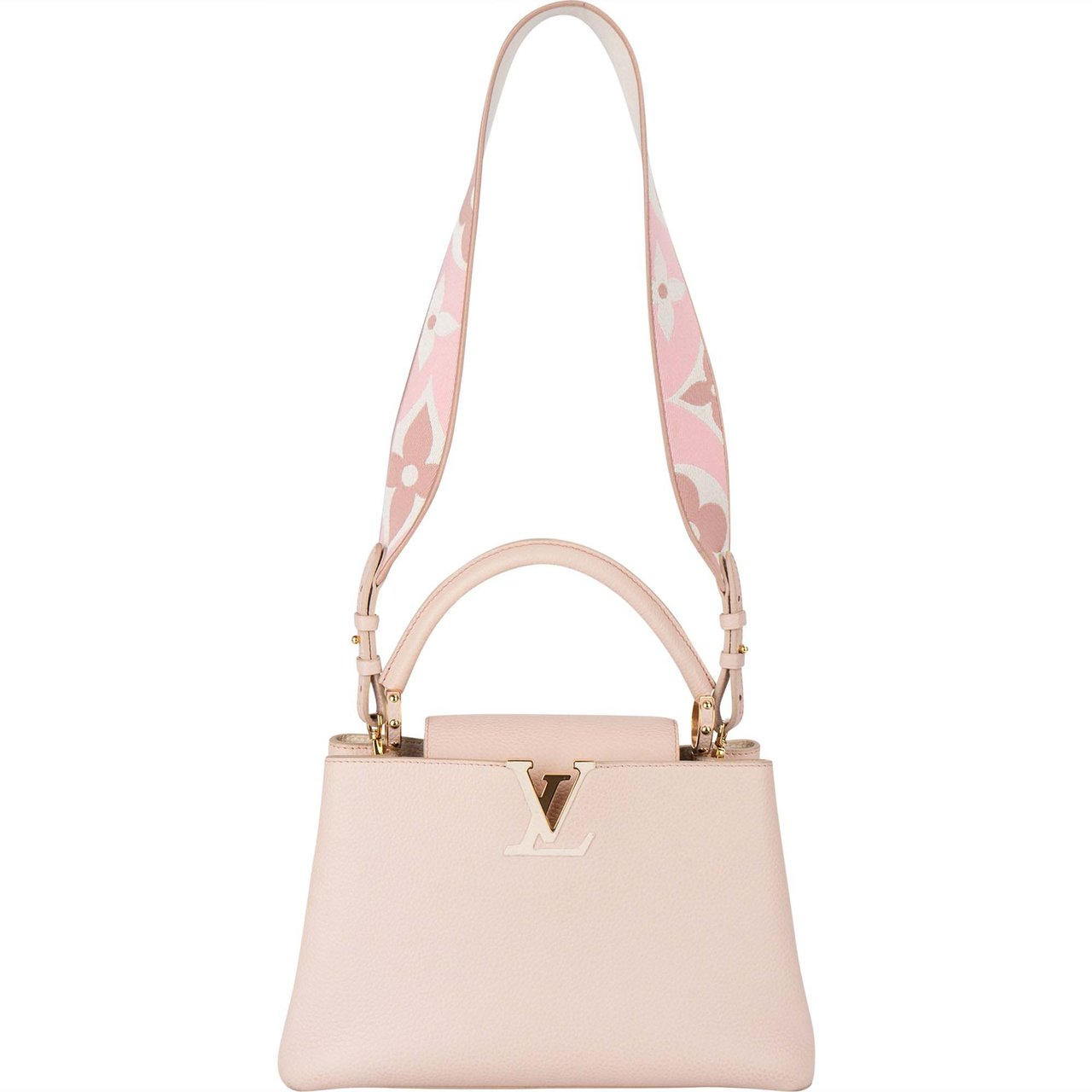 Louis Vuitton Louis Vuitton Pink Calfskin Capucines MM Coquille Handbag Roze