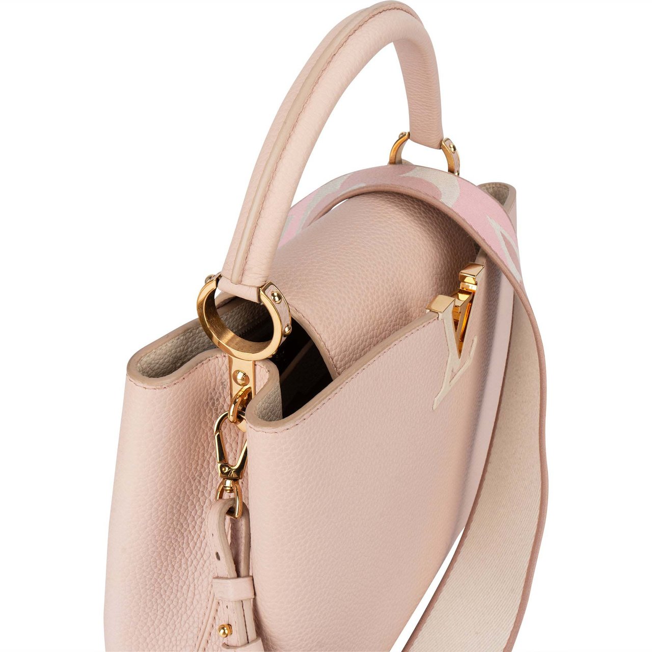 Louis Vuitton Louis Vuitton Pink Calfskin Capucines MM Coquille Handbag Roze