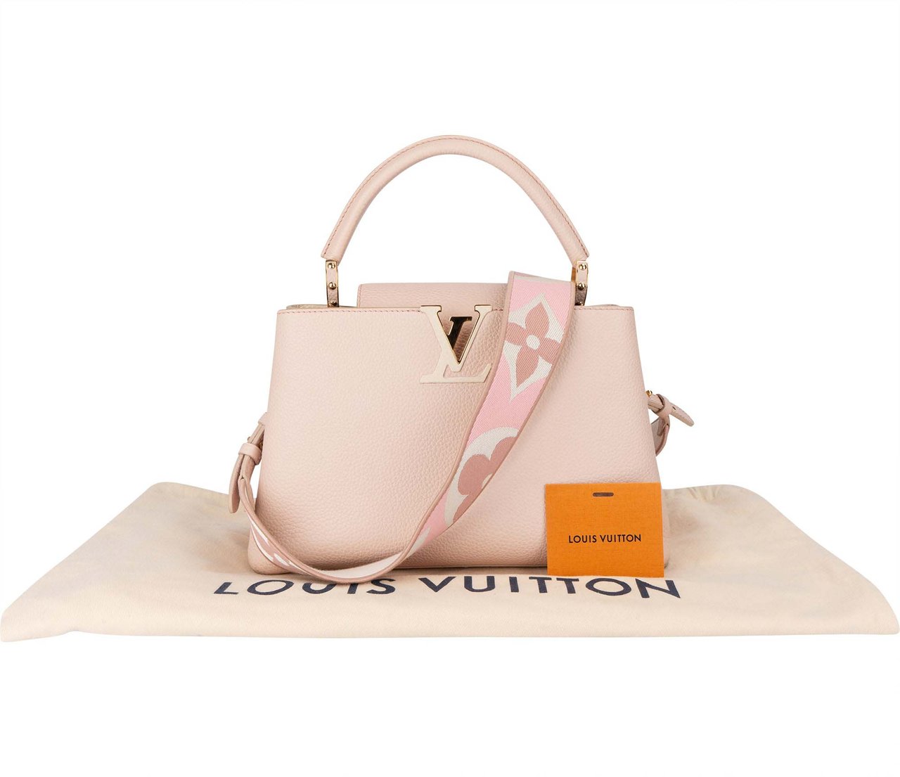 Louis Vuitton Louis Vuitton Pink Calfskin Capucines MM Coquille Handbag Roze