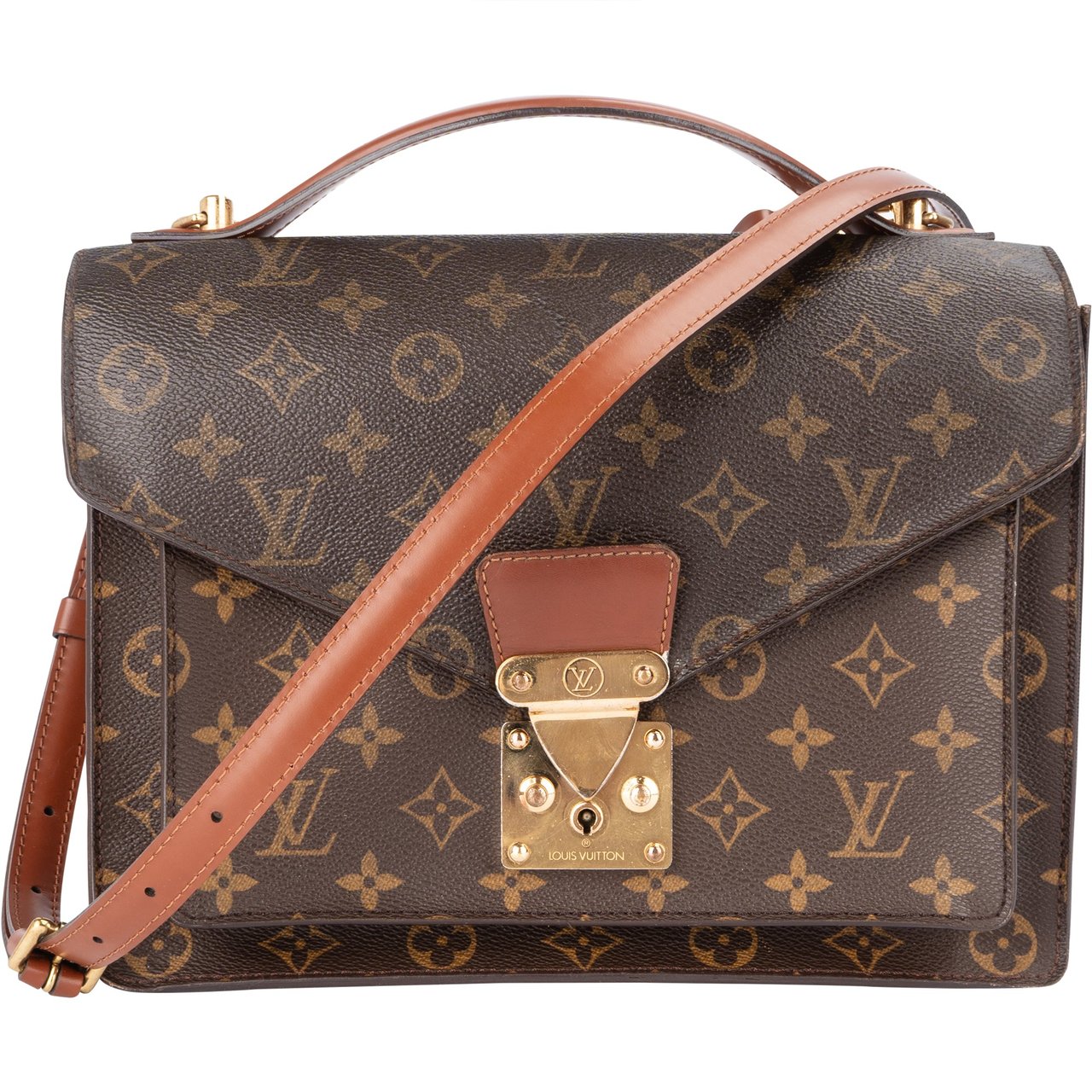 Louis Vuitton Louis Vuitton Canvas Monogram Monceau Handbag Bruin