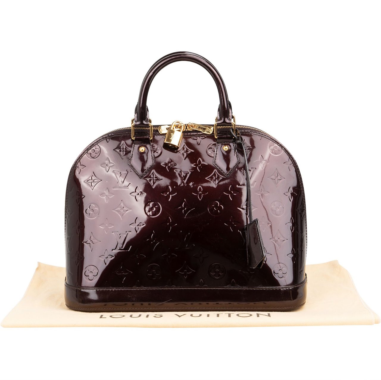 Louis Vuitton Monogram Vernis Amarante Alma PM Handbag Bruin