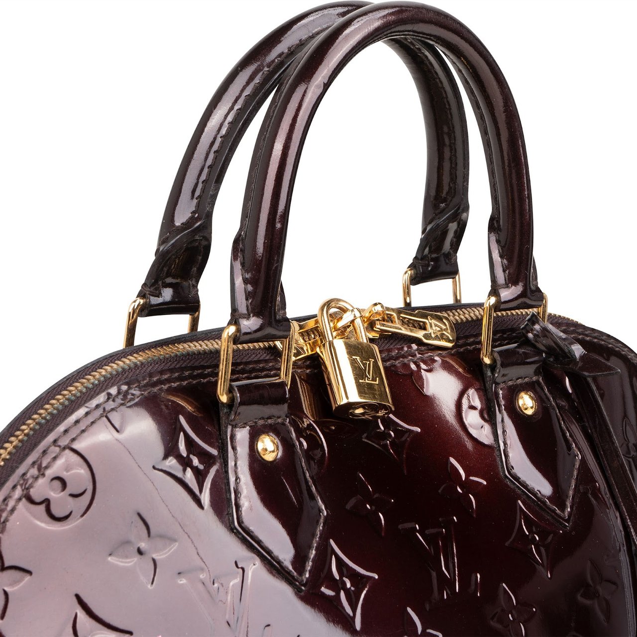 Louis Vuitton Monogram Vernis Amarante Alma PM Handbag Bruin