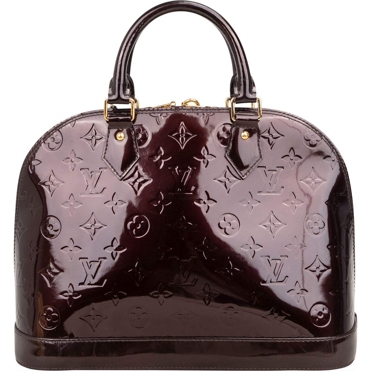 Louis Vuitton Monogram Vernis Amarante Alma PM Handbag Bruin
