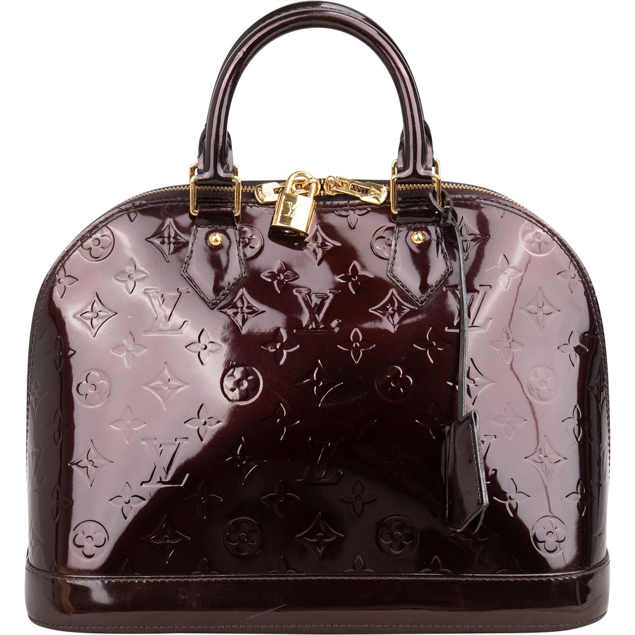 Louis Vuitton Monogram Vernis Amarante Alma PM Handbag Bruin