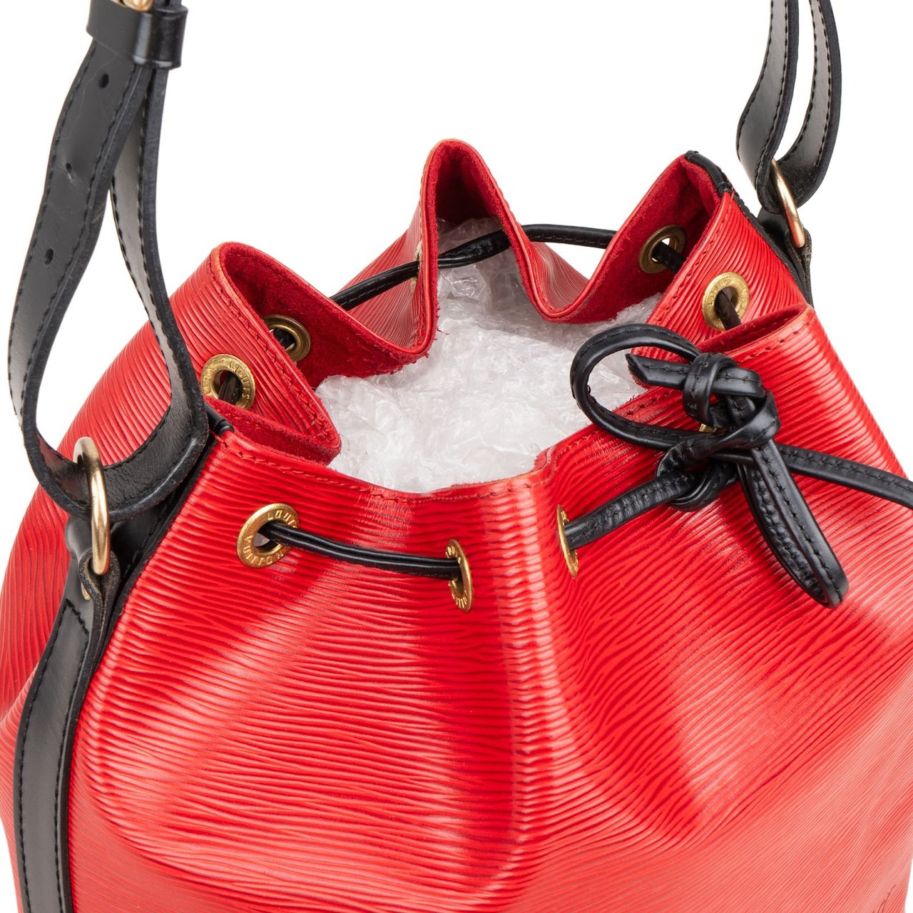 Louis Vuitton Bicolor Epi Leather Sac Noé Petit Shoulder Bag Rood