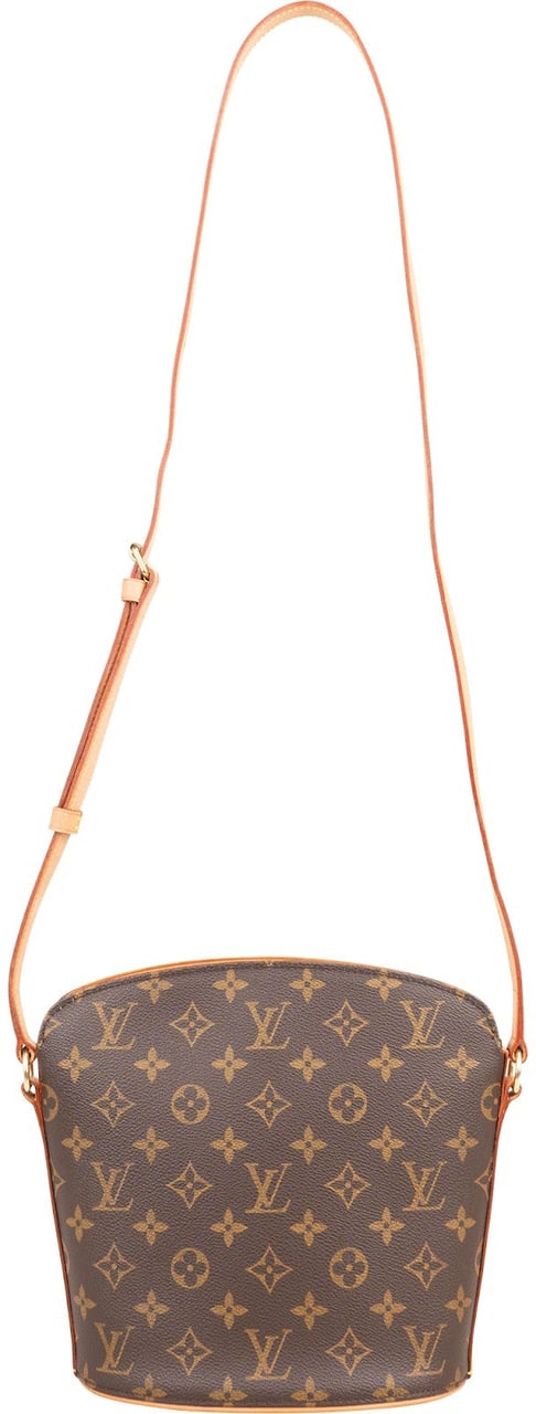 Louis Vuitton Monogram Canvas Drouot Crossbody Bag Bruin