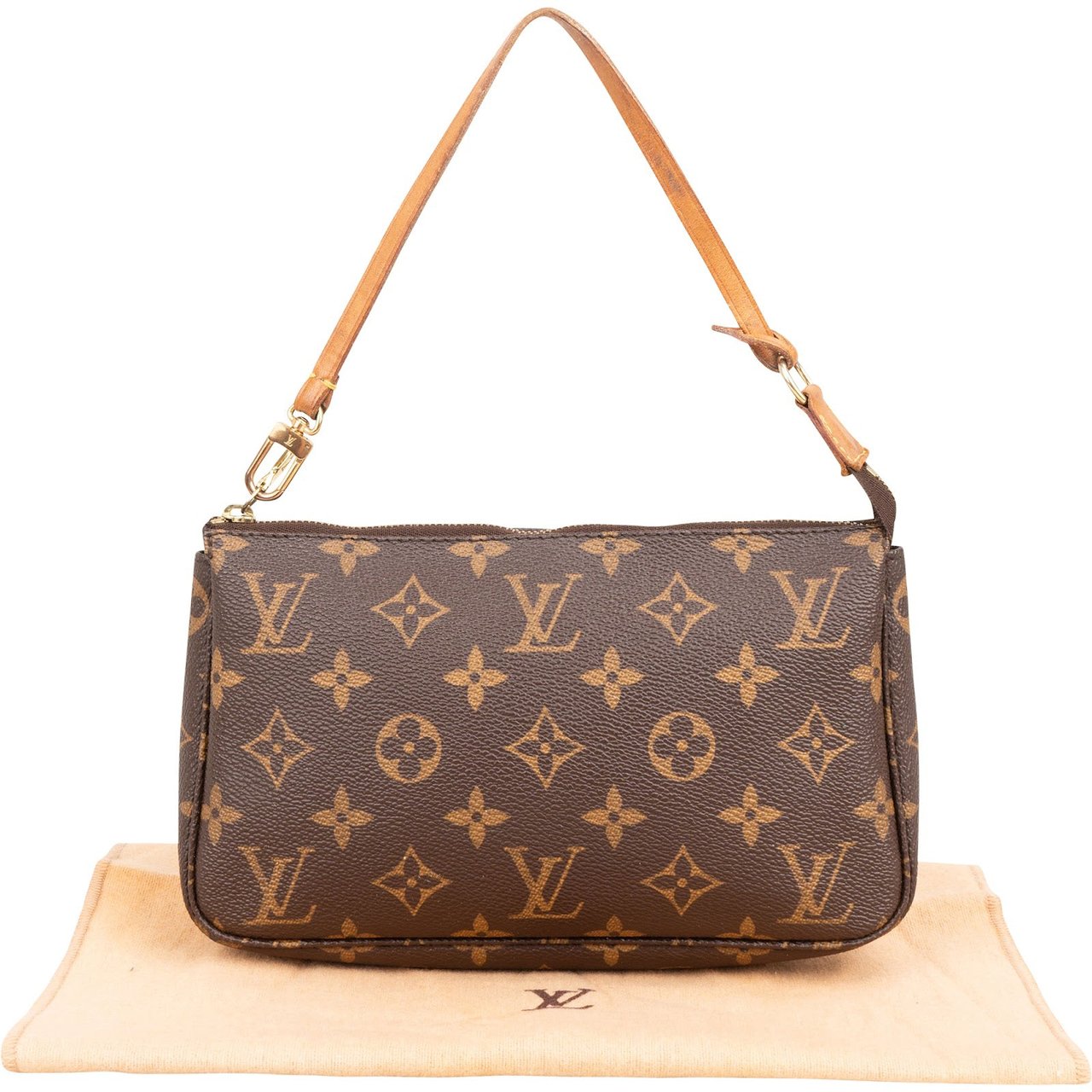 Louis Vuitton Monogram Canvas Pochette Accessoires Handbag Bruin