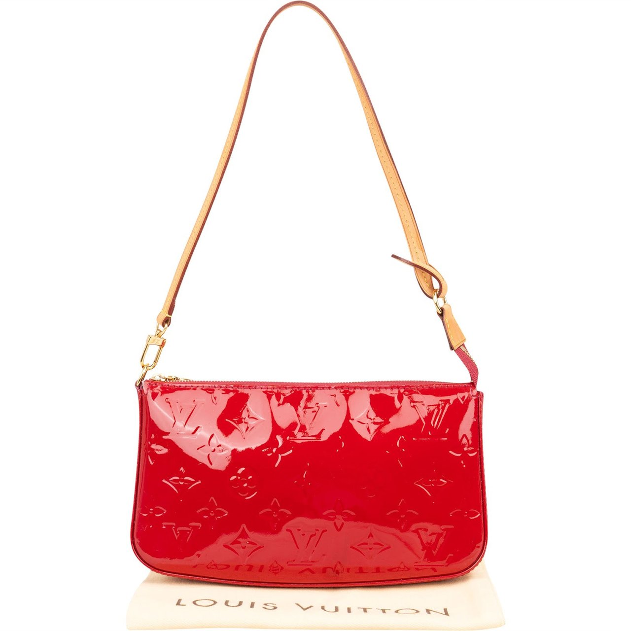 Louis Vuitton Monogram Vernis NM Pochette Accessoires Shoulder Bag Rood