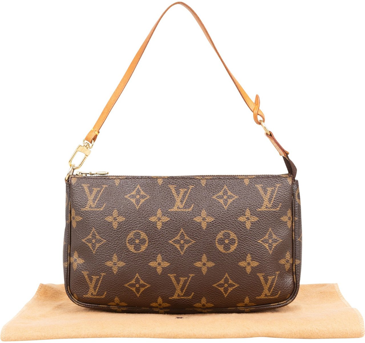 Louis Vuitton Monogram Canvas Pochette Accessoires Handbag Bruin