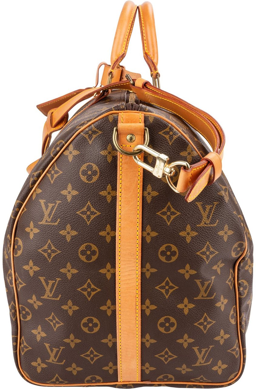 Louis Vuitton Monogram Canvas Keepall 55 Bandoulière Travel Bag Bruin