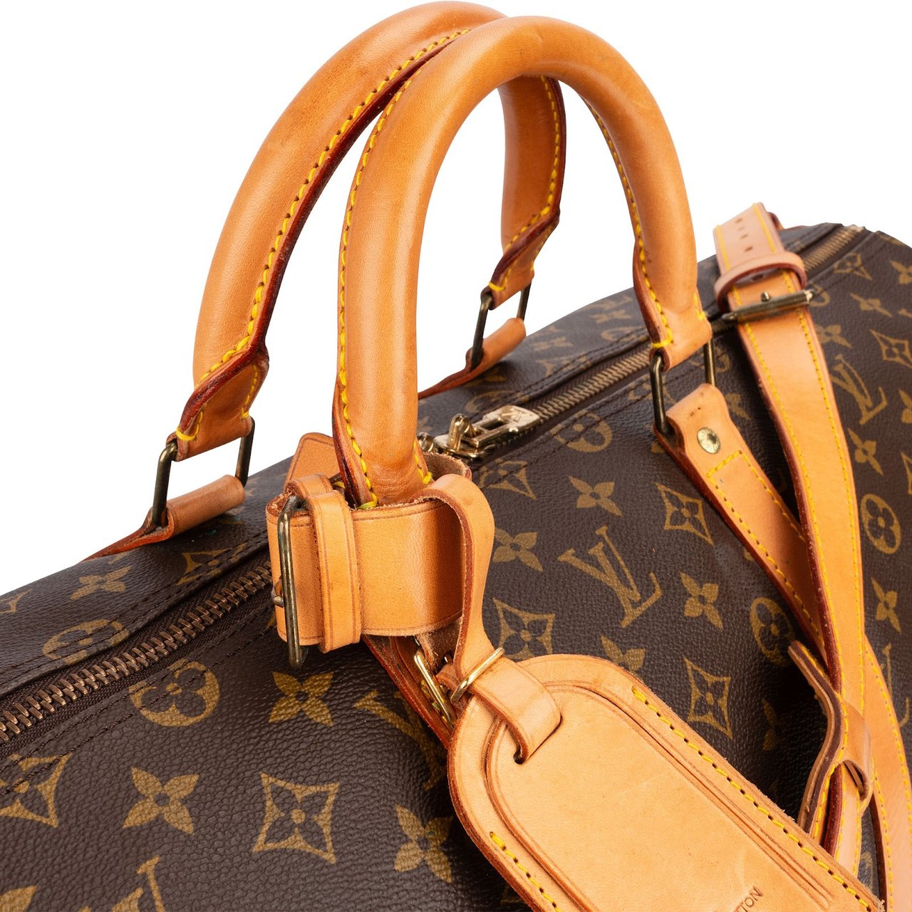 Louis Vuitton Monogram Canvas Keepall 55 Bandoulière Travel Bag Bruin