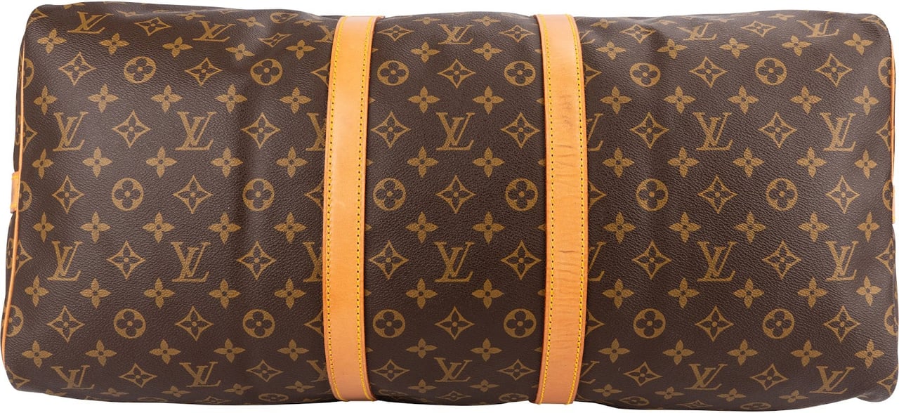 Louis Vuitton Monogram Canvas Keepall 55 Bandoulière Travel Bag Bruin
