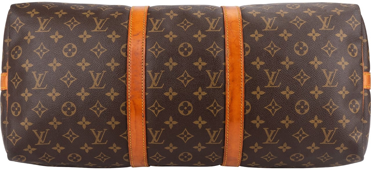 Louis Vuitton Monogram Canvas Keepall 50 Bandoulière Travel Bag Bruin