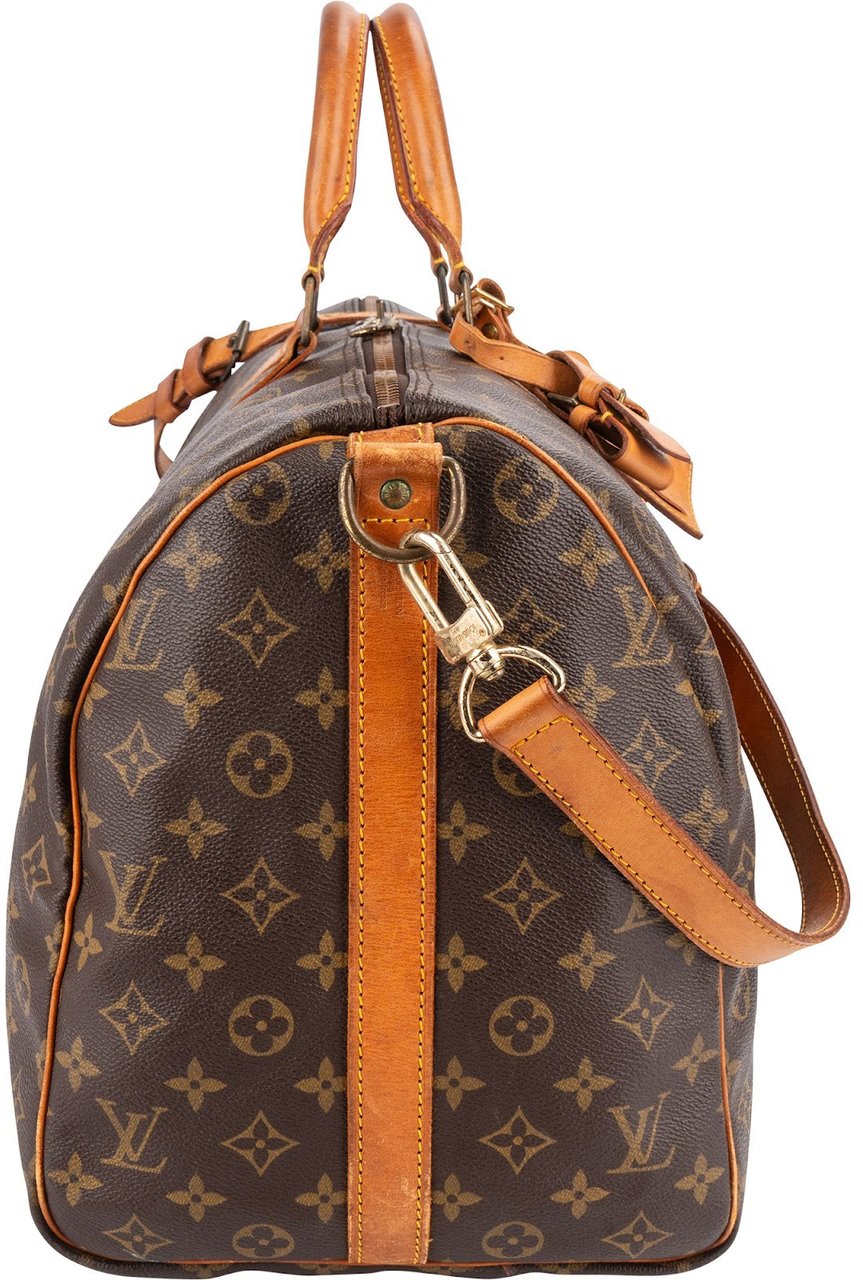 Louis Vuitton Monogram Canvas Keepall 50 Bandoulière Travel Bag Bruin