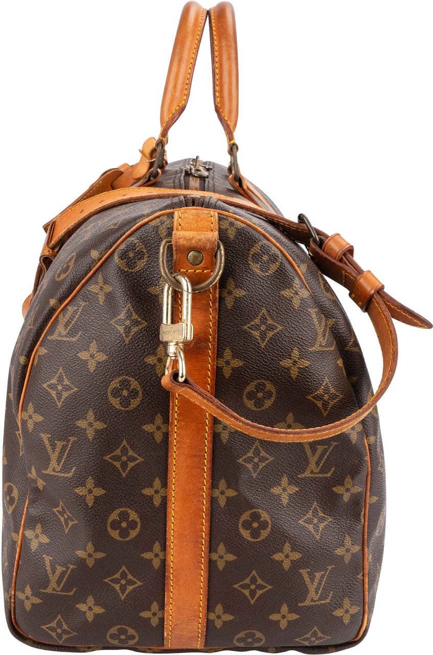 Louis Vuitton Monogram Canvas Keepall 50 Bandoulière Travel Bag Bruin