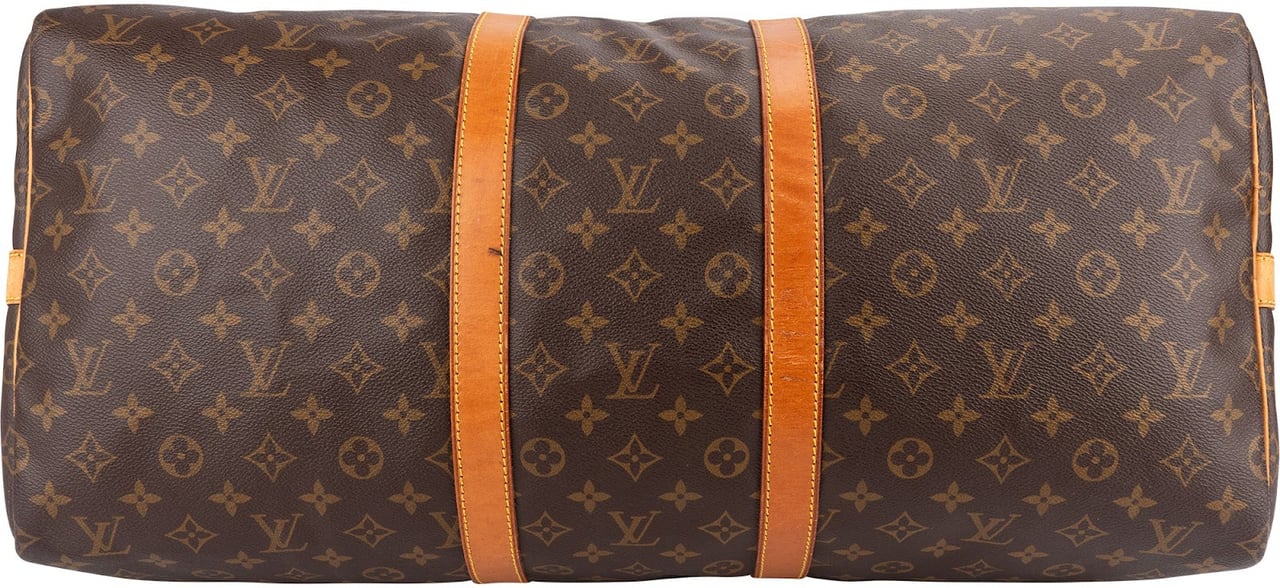 Louis Vuitton Monogram Canvas Keepall 55 Bandoulière Travel Bag Bruin