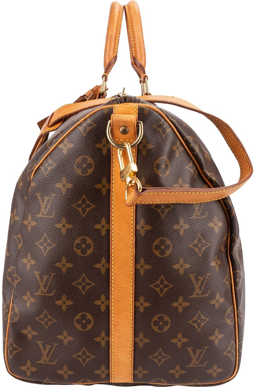 Louis Vuitton Monogram Canvas Keepall 55 Bandoulière Travel Bag Bruin