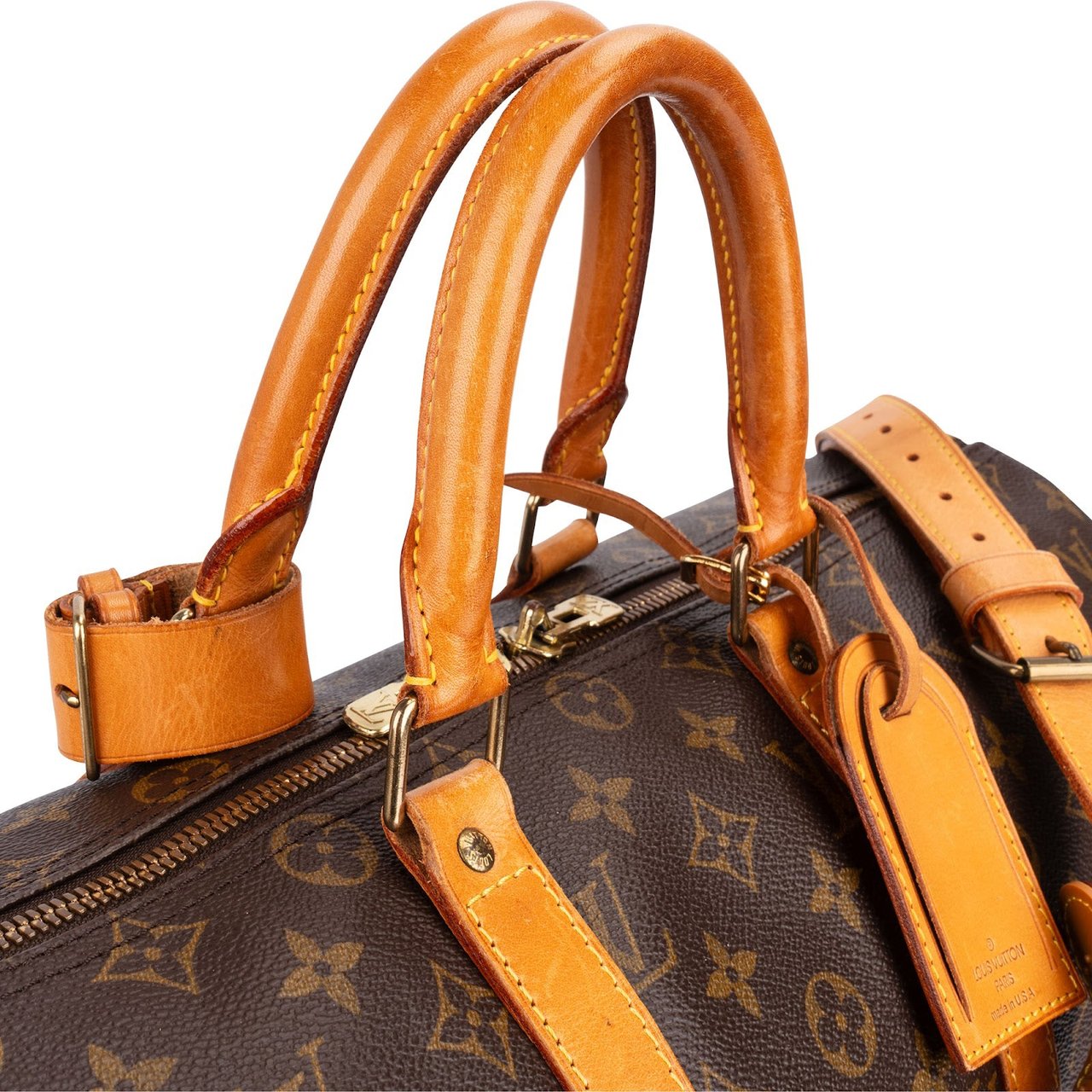 Louis Vuitton Monogram Canvas Keepall 45 Bandoulière Travel Bag Bruin