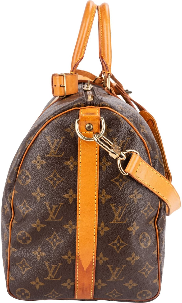 Louis Vuitton Monogram Canvas Keepall 45 Bandoulière Travel Bag Bruin