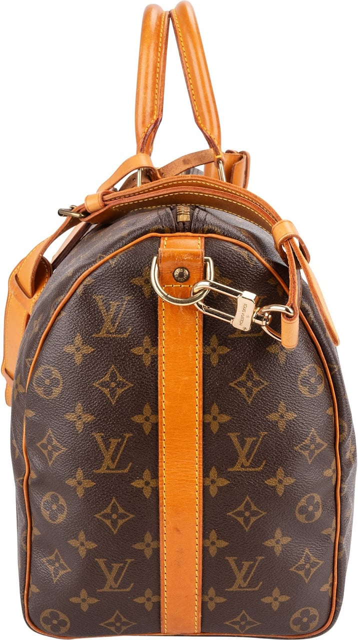 Louis Vuitton Monogram Canvas Keepall 45 Bandoulière Travel Bag Bruin